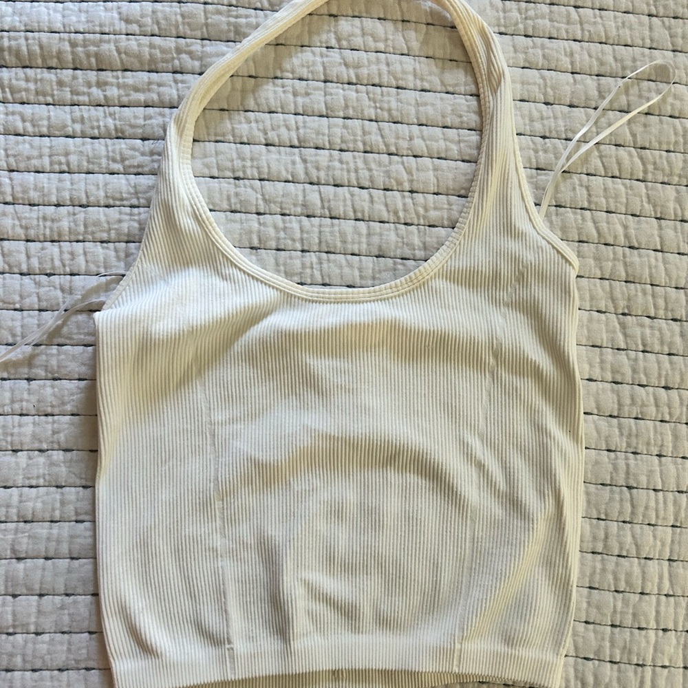 American Eagle Outfitters Cream Ribbed Camisole